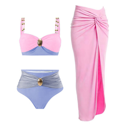 Bikini Three Piece Sets How Many Sexy Swimsuit Women Split Solid Color Swimsuit
