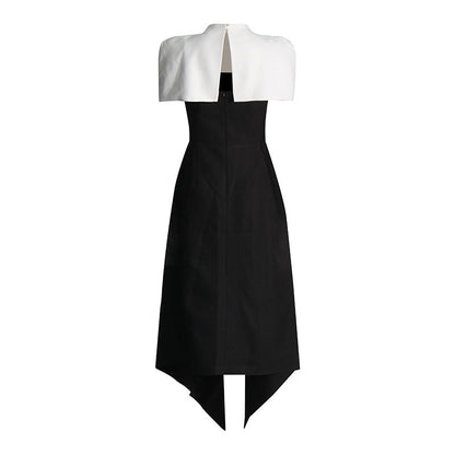 Elegant Vietnam Special Interest Design Detachable Pullover Patchwork Cami Dress Women Summer Slit Dress Women
