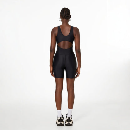Sports One Piece Women Spring Bathing Shorts Tight Vest Sexy Backless Zipper