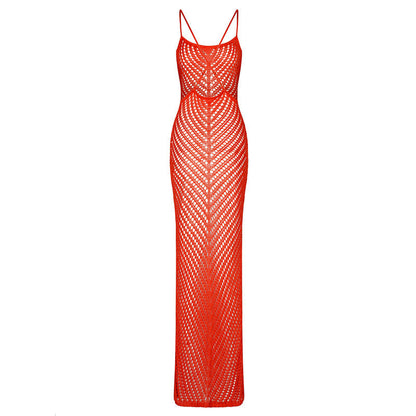 Summer Beach Dress Women Solid Color Knitted Hollow Out Cutout Beach Bikini Swimsuit Blouse Sun Protective Clothing Crochet hook Crochet hook Crochet hook