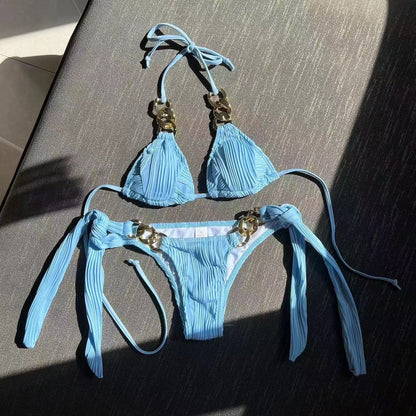 Sexy Split Swimsuit Chain Bikini Swimsuit Bikini