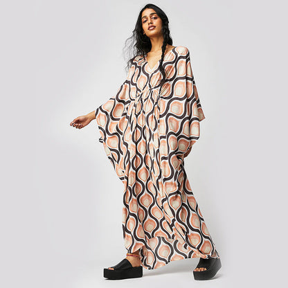 Summer Beach Dress Women Casual Vacation Printed Pullover Bikini Swimsuit Blouse Sun Protection Clothing
