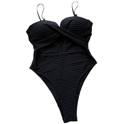Swimsuit Women Suspender Conservatively Thin Flab Hiding Bikini High Sense Seaside Vacation Spring Swimsuit