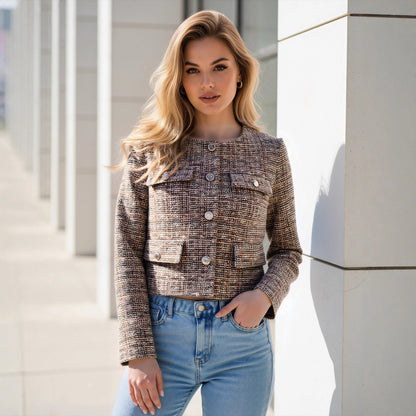 High End Chanel Coat Women Spring High Grade Socialite Short Temperamental Tweed Jacket