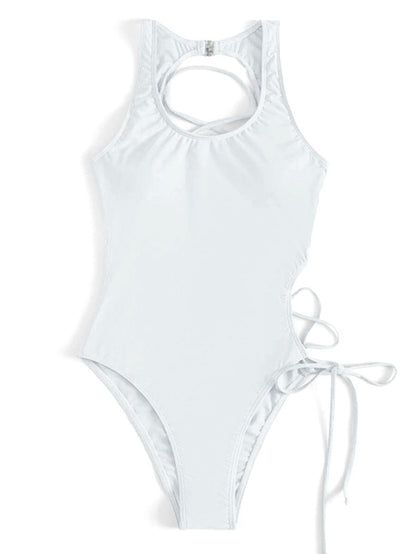 Sexy Solid Color Tied Swimsuit Women Triangle Beach Bikini Swimsuit