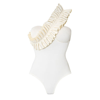 Solid Color Sexy One Piece Swimsuit Women Vacation Beach Swimsuit