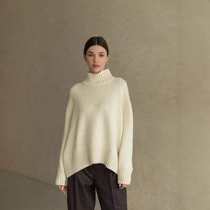 Sweater Russia Women Clothing Mock Neck Sweater Autumn Winter Loose Knitwear Women