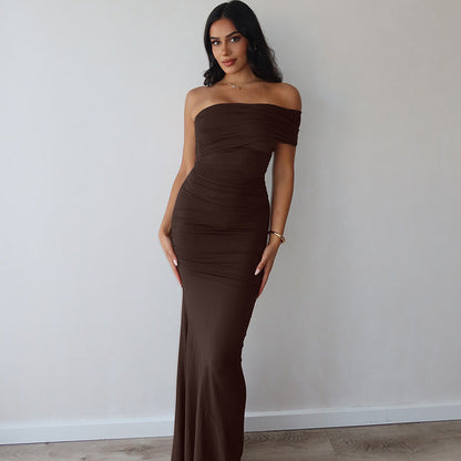 Women Clothing Summer Sexy Backless Slit Slim Dress Women