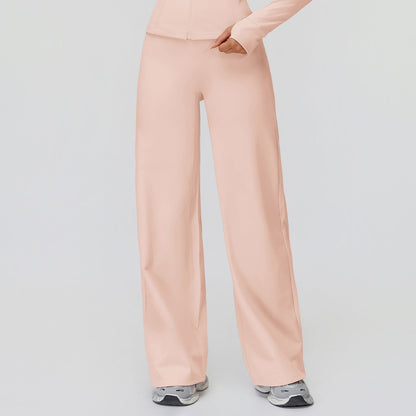 Casual Trousers Fleece-Lined Keep Warm High Waist Wide Leg Pants Outdoor Sports Running Wide Leg Pants Women