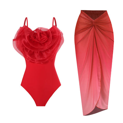 Covered Belly Backless Sexy Spring Swimsuit Women Chiffon Beach Dress