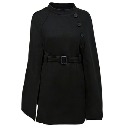 Woolen Coat Cotton Padded Women Autumn Winter Woolen Overcoat Sense Cape Shawl Trench Coat