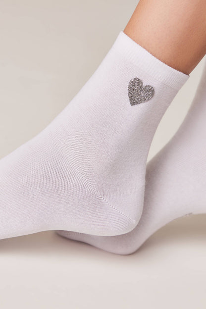 Cotton Socks Conte Classic 427 - Shimmering Heart Pattern