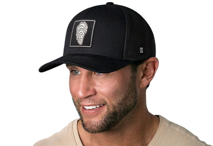 Oyster Shell Trucker Hat  |  Black Oyster Snapback