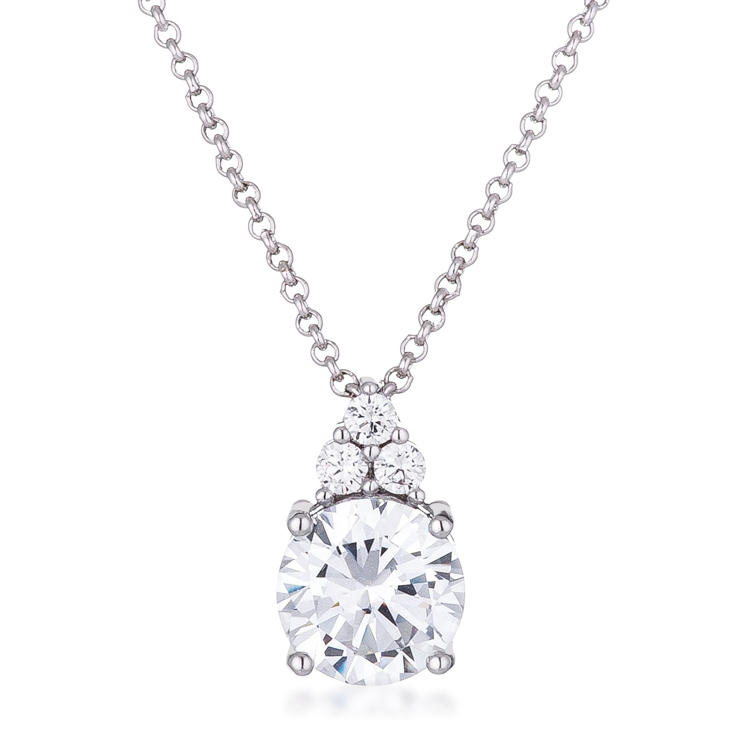 Simple Plated 9mm CZ Pendant