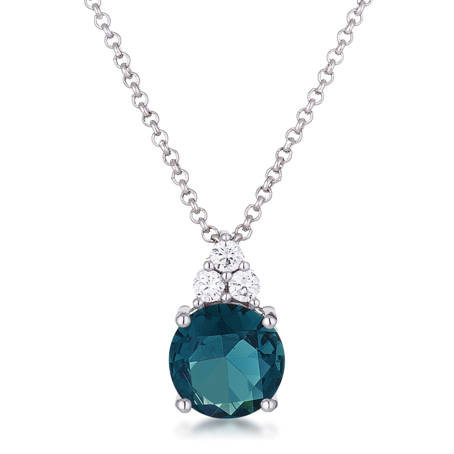 Simple Plated 9mm CZ Pendant