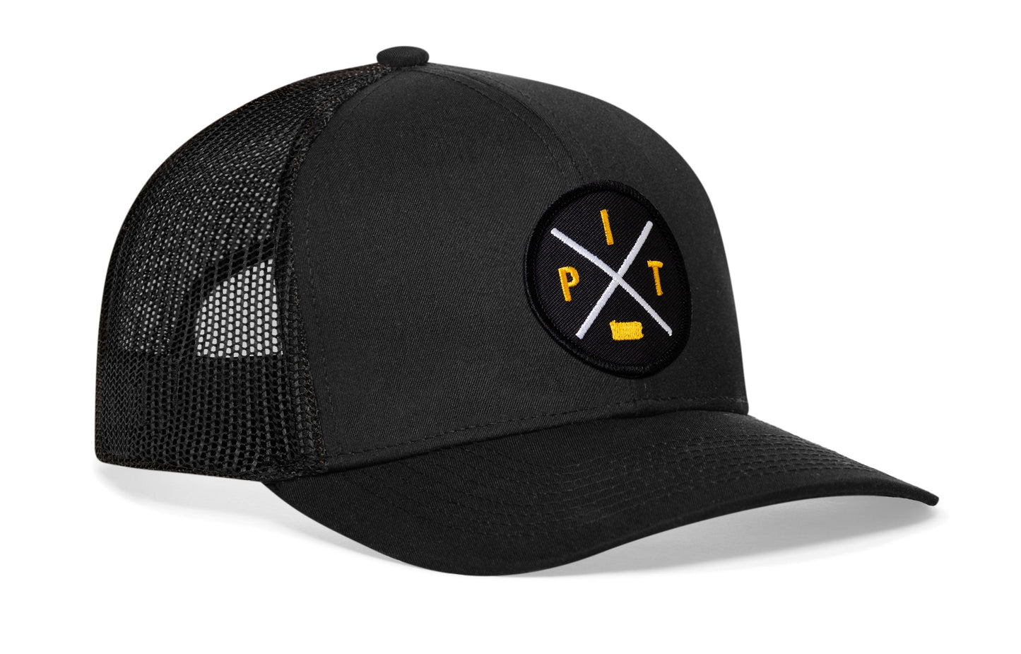 Pittsburgh Trucker Hat  |  Black PIT X Snapback