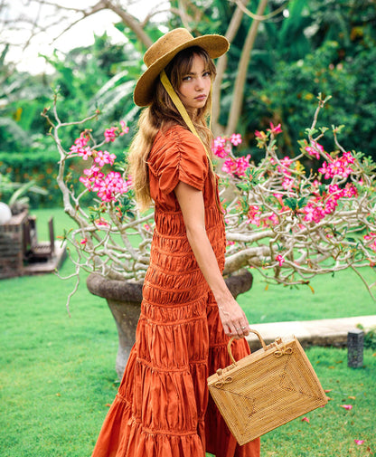 RAHAYU Atta Rattan Bag In Mocca Brown