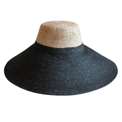 The Riri Duo Jute Straw Hat In Natural & Black