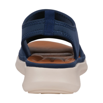 Women's Romy Navy Stretch Lycra Wedge Sandals