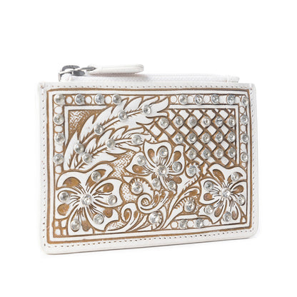 Sparkling Desert Moon Credit Card Holder In Chocolate White