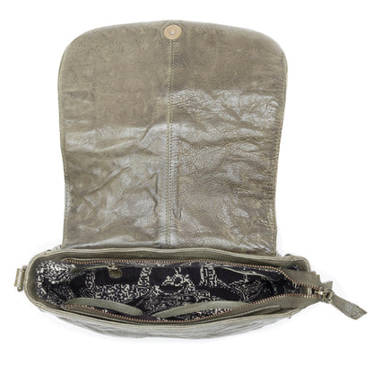 Western Scout Leather Crossbody Bag in Olive