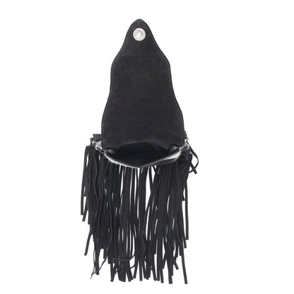 Dakota Drift Hairon Leather Bag in Ebony & White