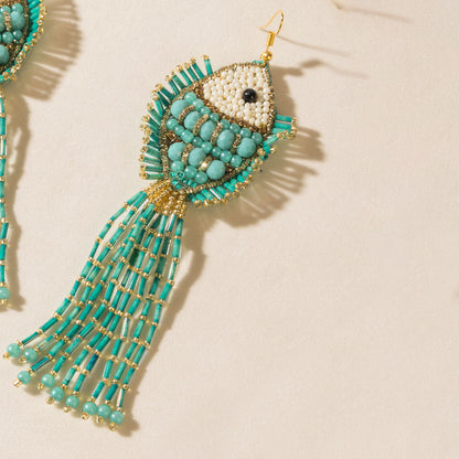 Marina Flame Earrings in Tuscon Teal