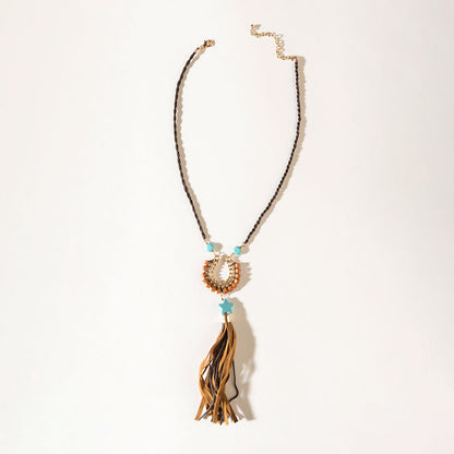 Whip & Whisper Necklace in Saddle Tan