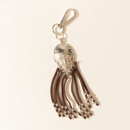 Myra Night Spirit Charm Keychain in Suede Black