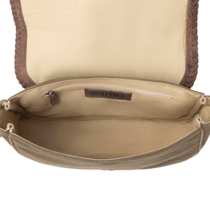 Myra Outlaw's Travels Leather Shoulder Bag in Rodeo Olive