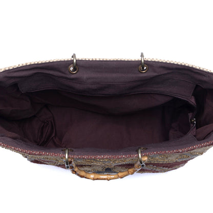 Myra Desert Loom Jute Weekender Bag in Saffron Dune