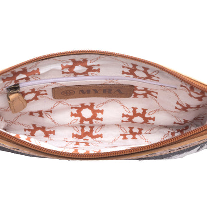 Myra Stone Barrow Hairon Leather Bag in Ochre Frost