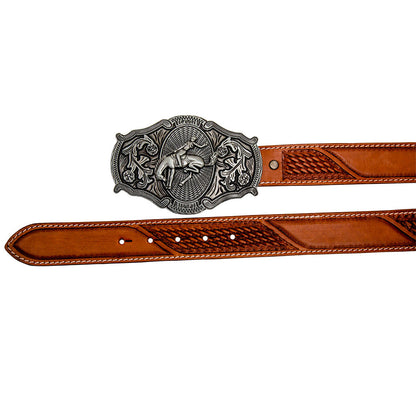 Coco-Bean Hand-Tooled Leather Women's Belt