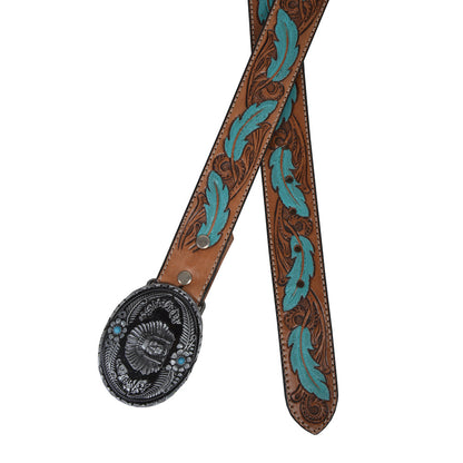 Radianite Hand-Tooled Leather Women's Belt