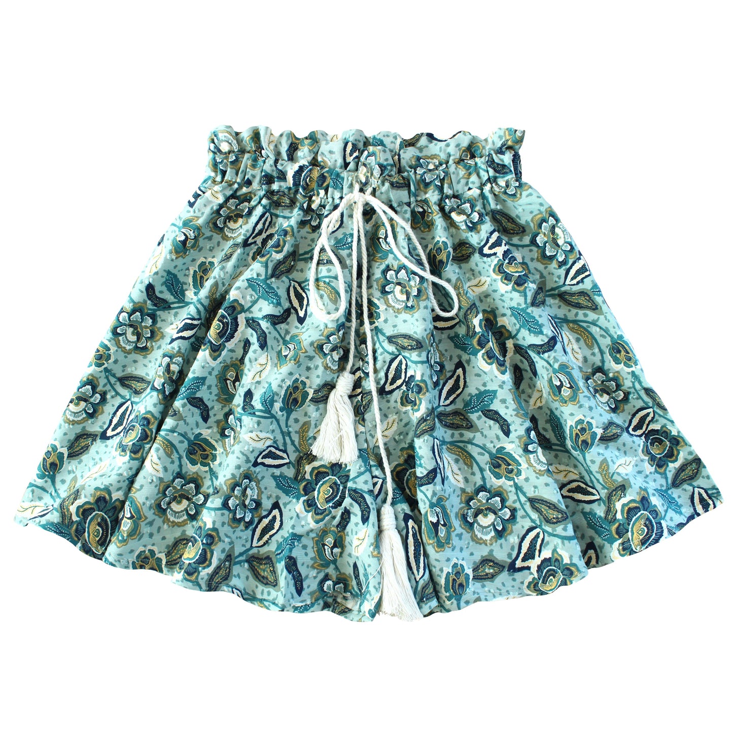 Sekar Floral Skort In Blue | High-Waisted Cotton Skirt Shorts