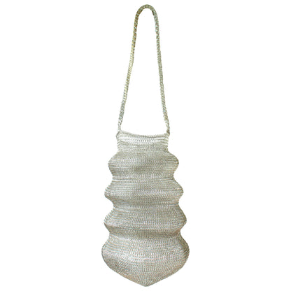 The Shell Handwoven Wire Bag In Silver