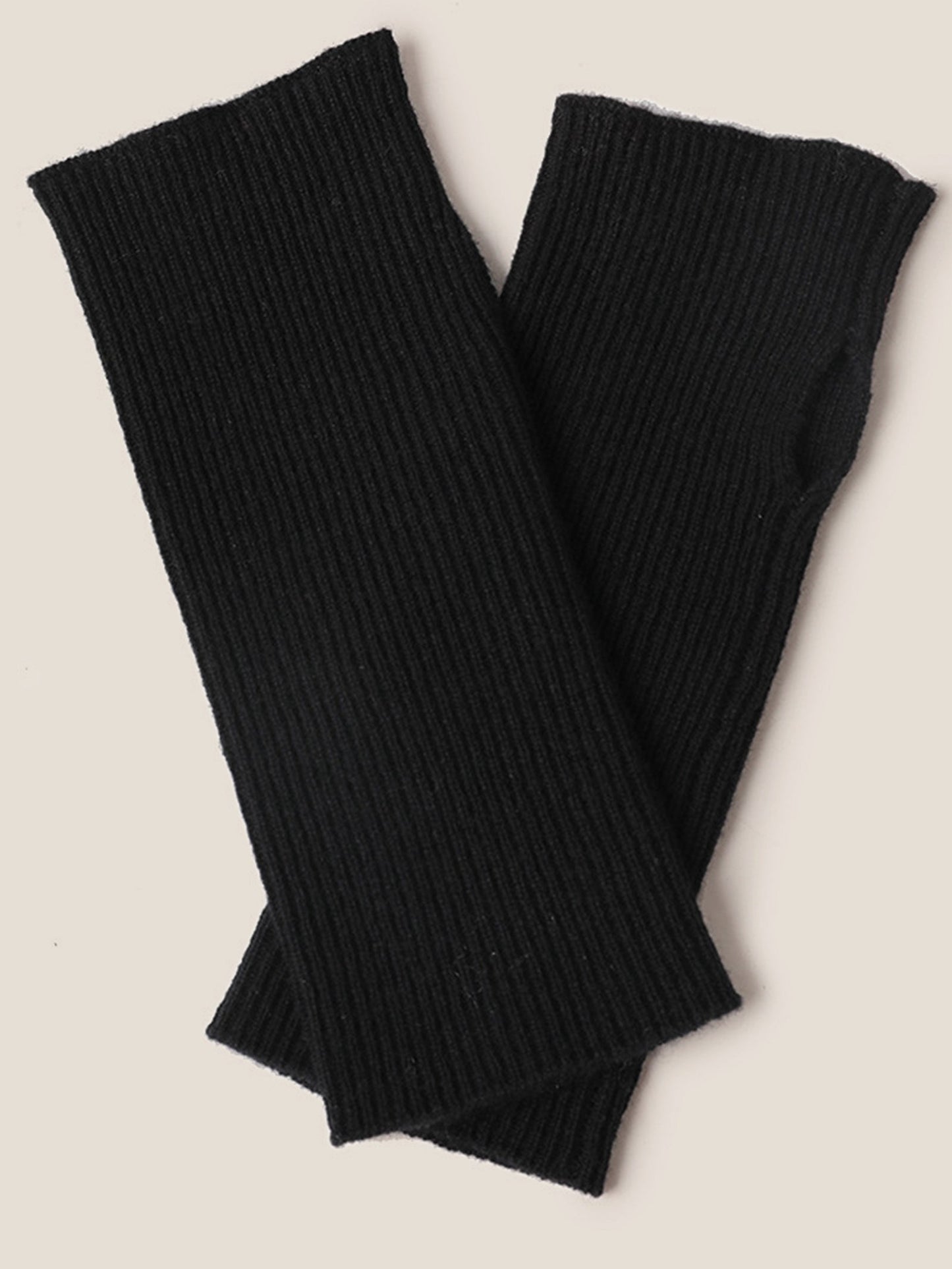 100% Cashmere Fingerless Knit Gloves