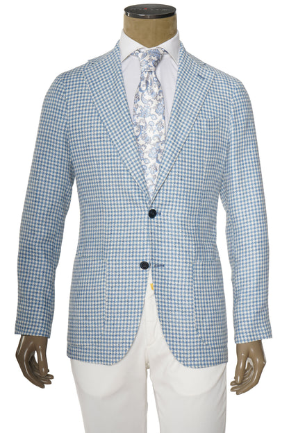 Sartorio Houndstooth Silk-Wool Sport Jacket
