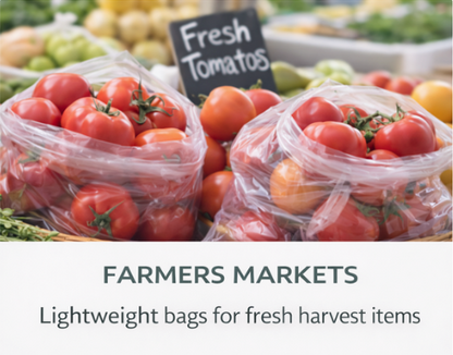 Clear Produce Bags - Roll of 100 Bags - 14" x 17"