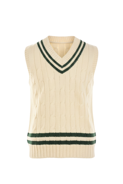 Fedeli Merino Wool V-Neck Varsity Sweater Vest
