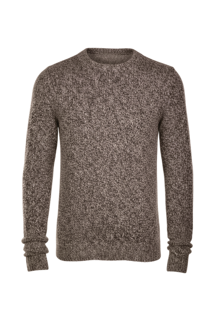 Fedeli Wool-Cashmere Marled Crewneck Knit Sweater