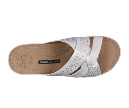 Soraya White Wedge Sandal