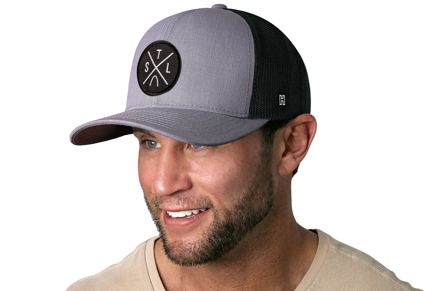 St. Louis Trucker Hat  |  Gray-Black STL X Snapback