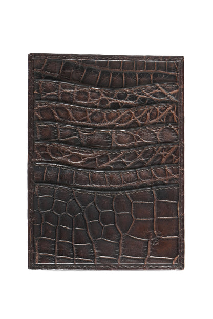 Tardini Full-Grain Calfskin-Alligator Leather Cardholder
