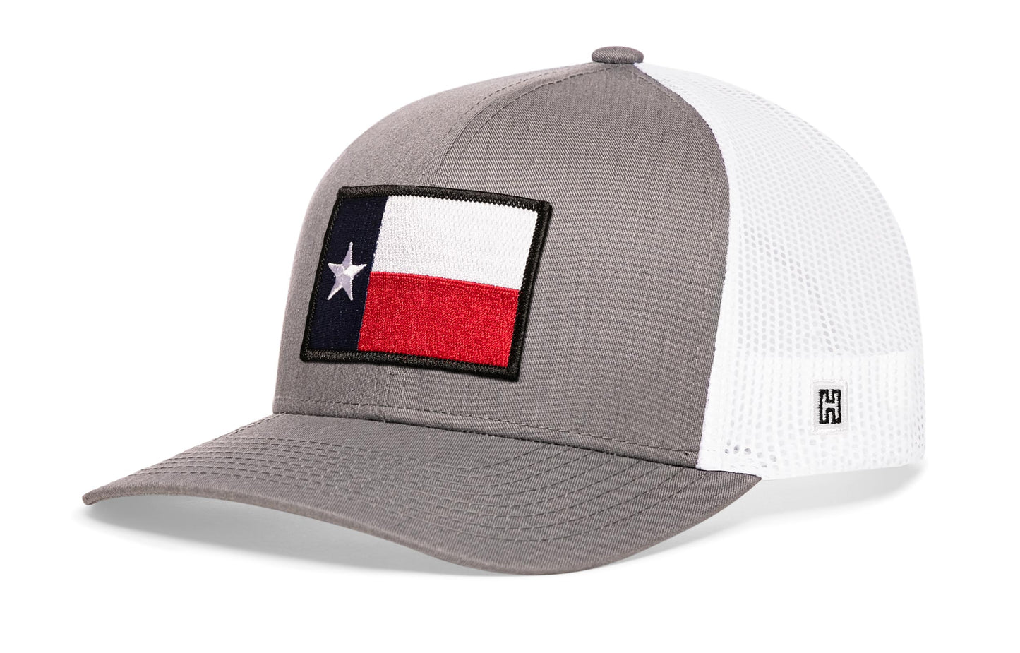 Texas Flag Trucker Hat  |  Gray-White TX Snapback