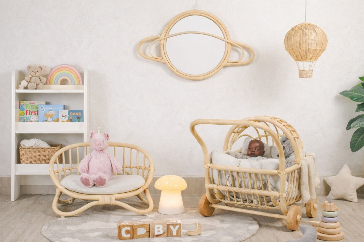 The "Petite Reverie" Miniature Rattan Doll Couch