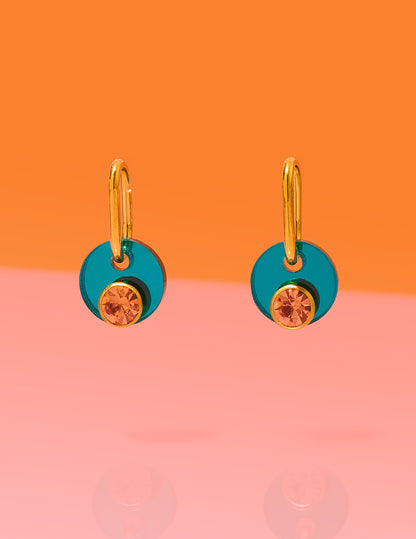 Deco Glam Medallion Oval Hoops