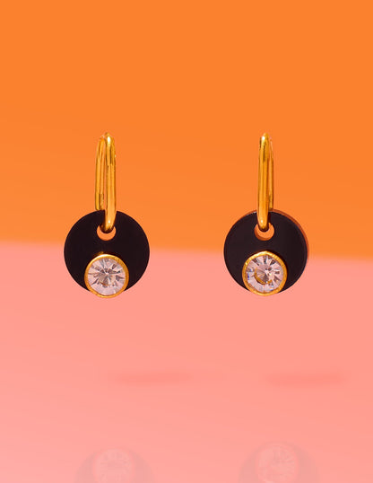 Deco Glam Medallion Oval Hoops