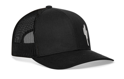 Cactus Trucker Hat  |  Black Cactus Snapback
