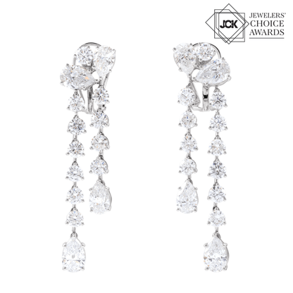 Étoile Cascade Diamond Earrings 14K White Gold